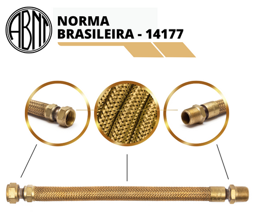 Mangueira Cobre Nbr 14177 Gás Gn Glp Conect Flex